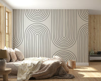 Atmospheric wall mural Mountain Dreams vinyl covering calming modern interior accent.
