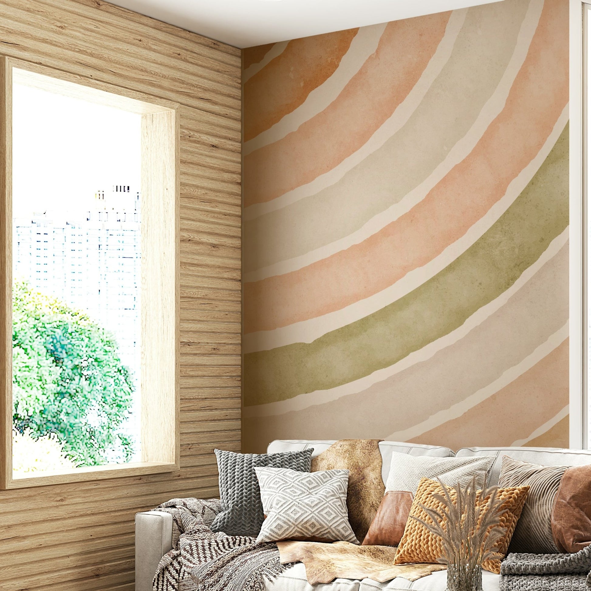 Arched Watercolor Serenity Wall Mural GD613