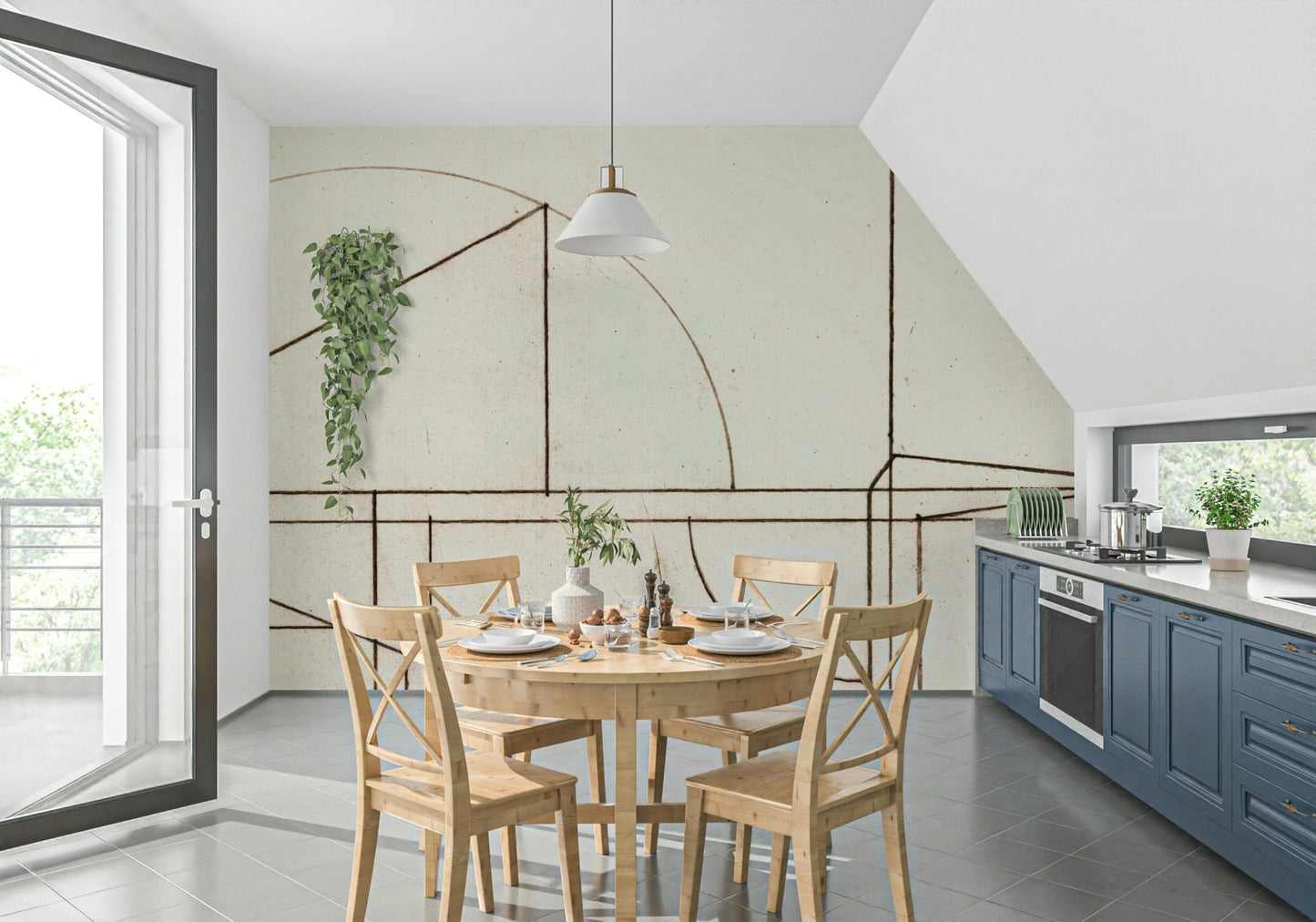 Architectural Blueprint Wall Mural -2632111