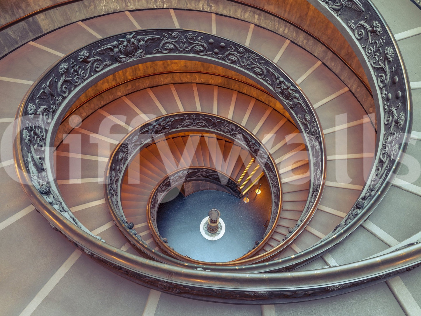 Decorative wall mural with arches and lines

