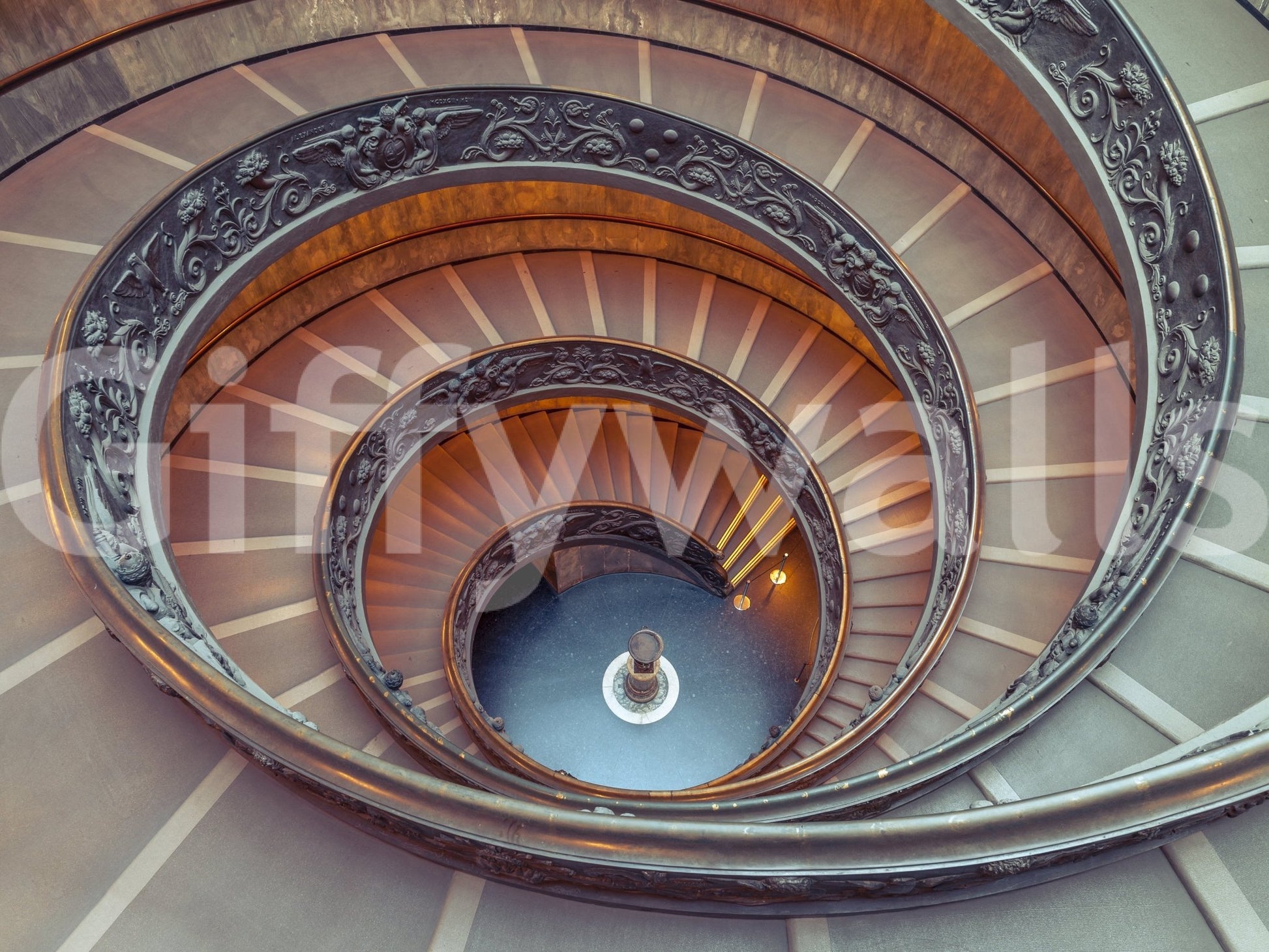 Decorative wall mural with arches and lines

