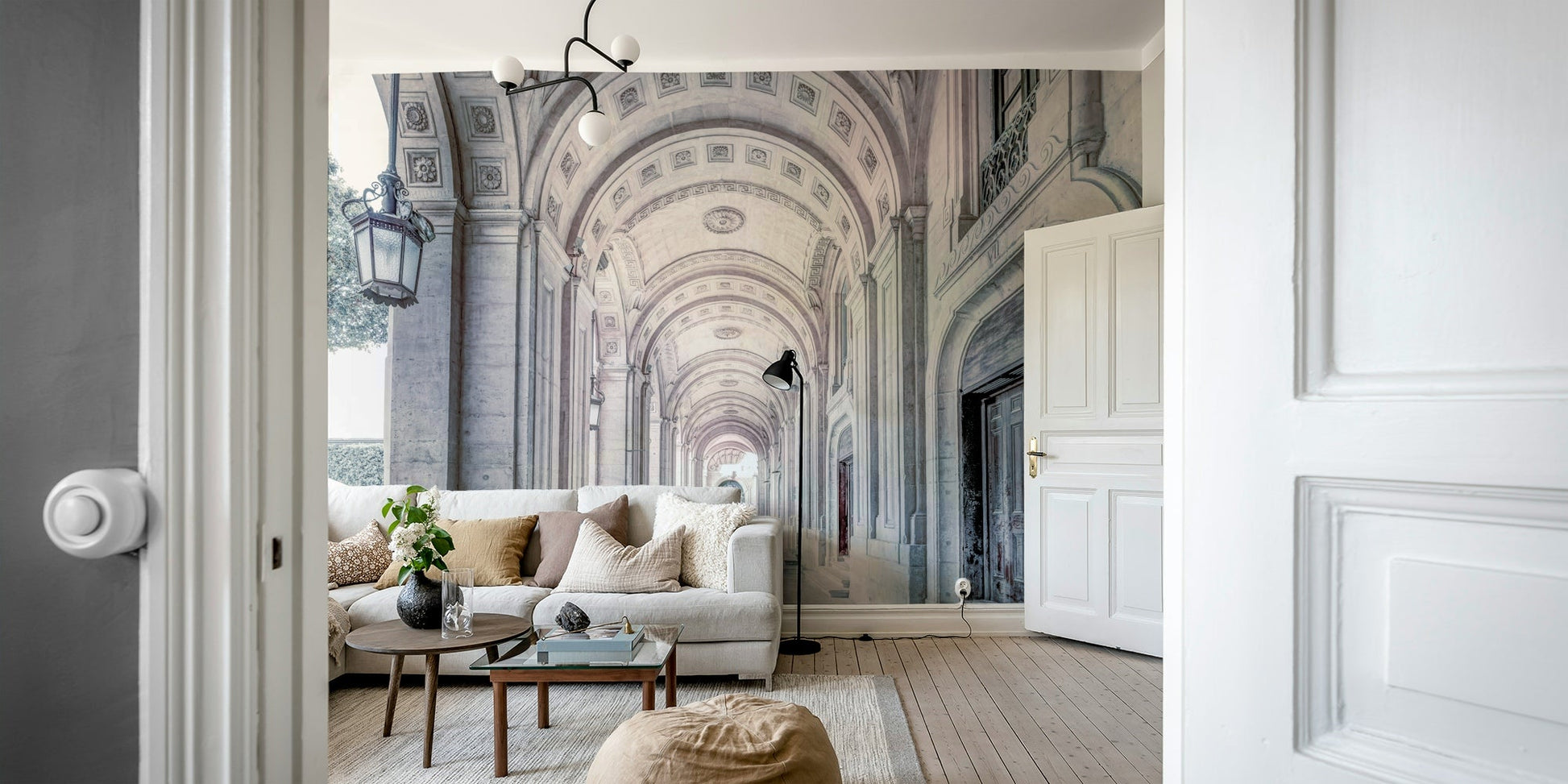 Grand archway corridor wall mural

