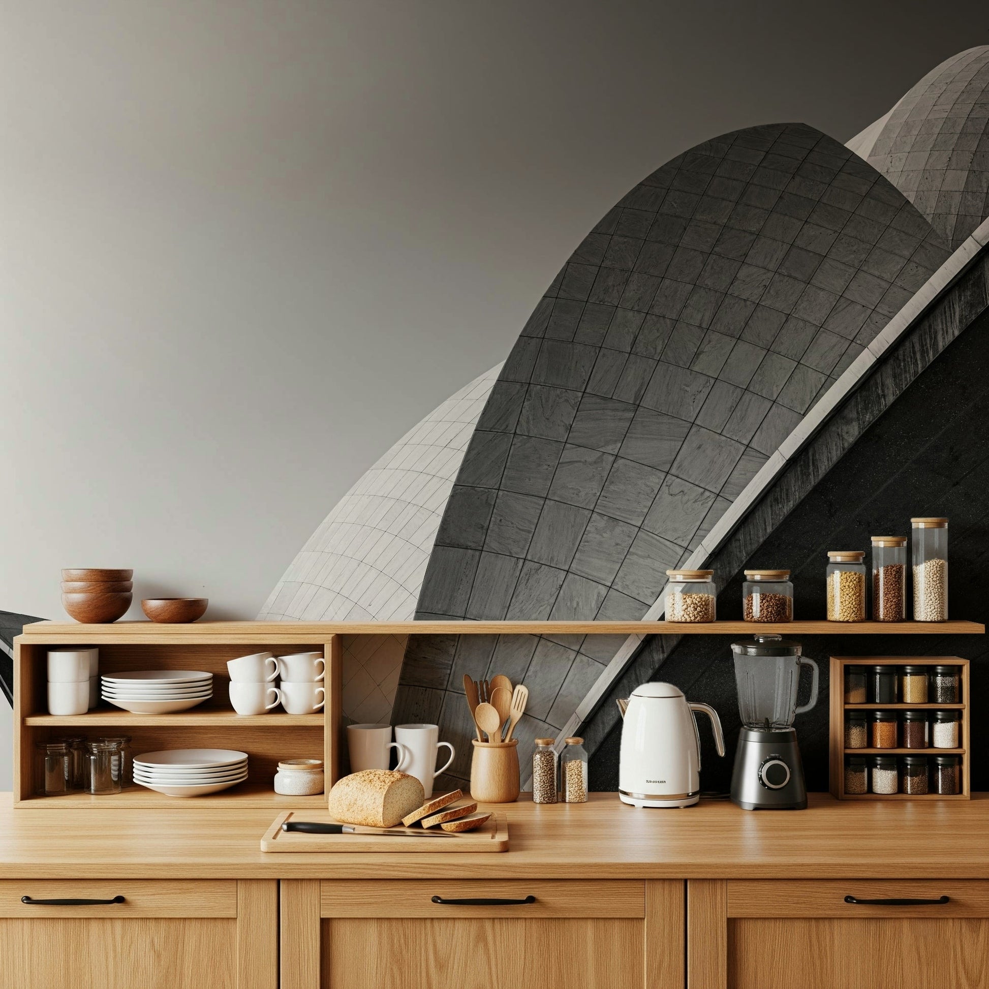 A contemplative gentle design wallpaper mural for a feature wall.