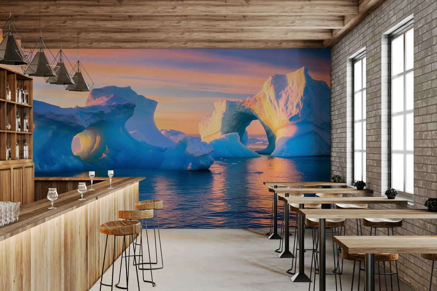 The colors are cool and muted, with shades of white, light gray, and pastel tones.
