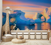 The mural is created for an entire wall, providing an immersive feel.
