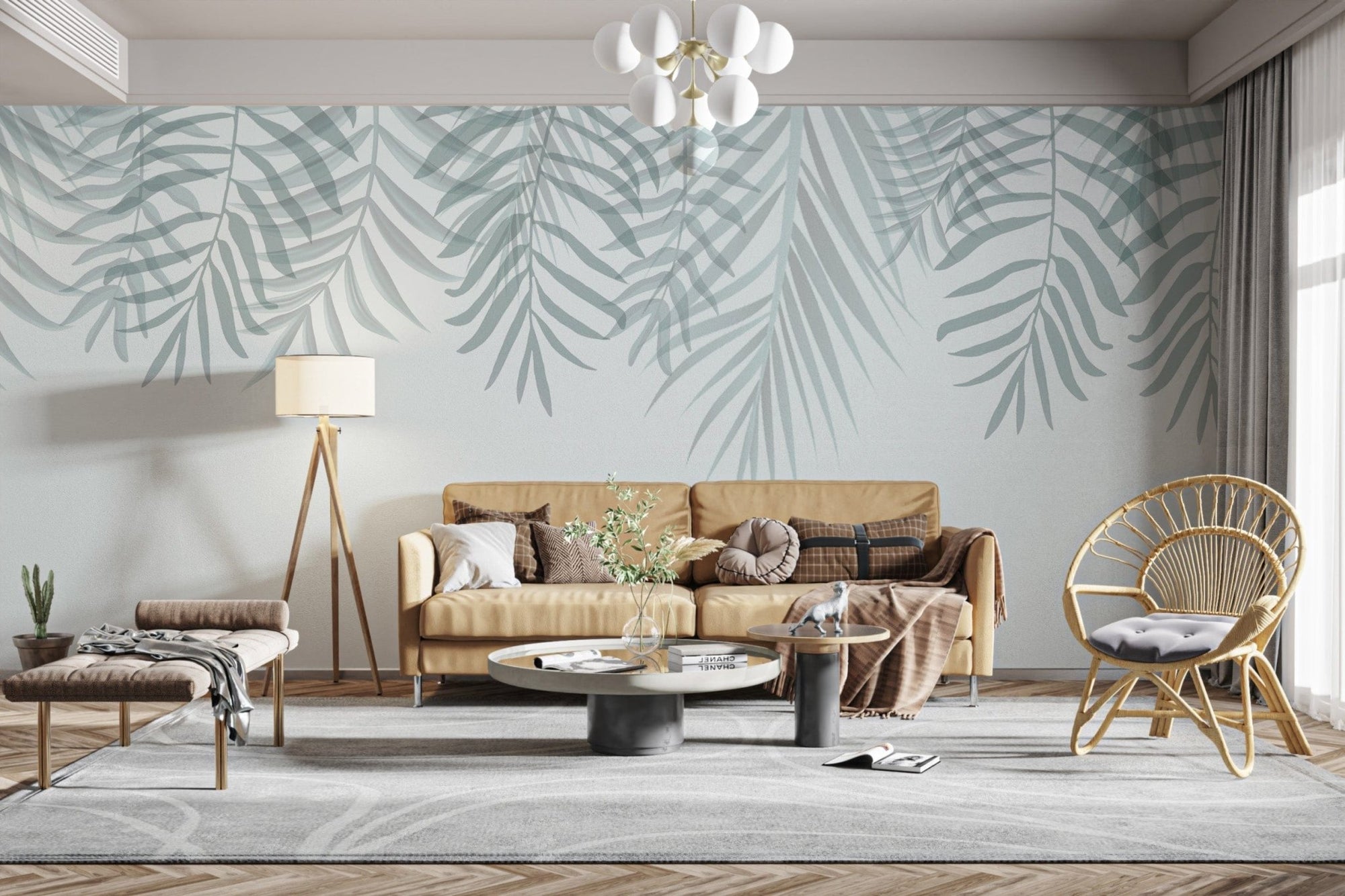 Arctic Palm Whisper Wallpaper Mural elegant decor, B822