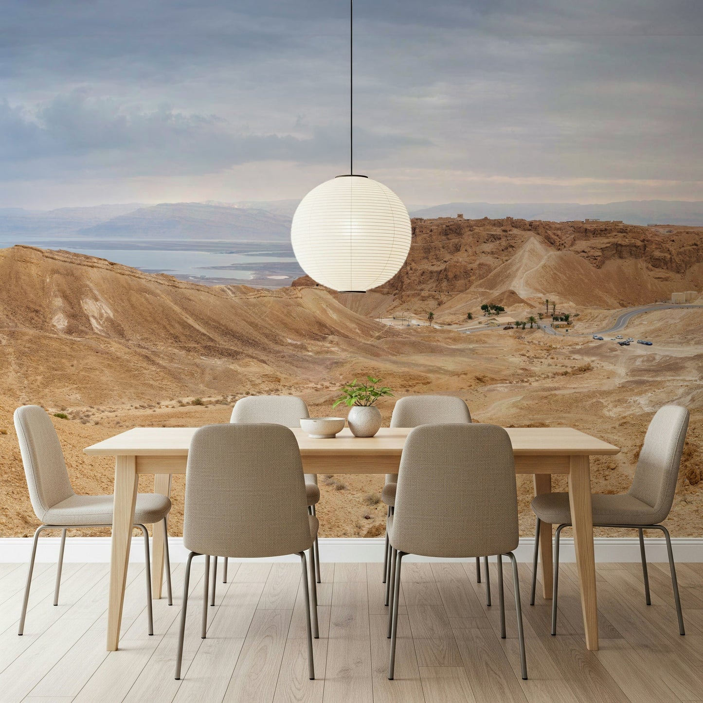 Ancient canyon Arid Majesty: Desert Landscape Design Wall Mural visual texture.