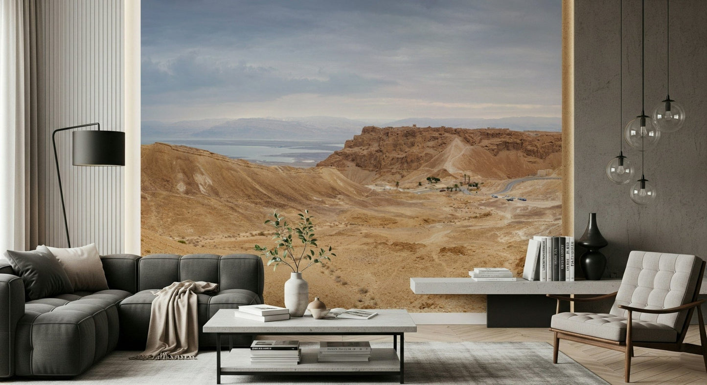 Monumental Arid Majesty: Desert Landscape Design Wall Mural geographical scene.