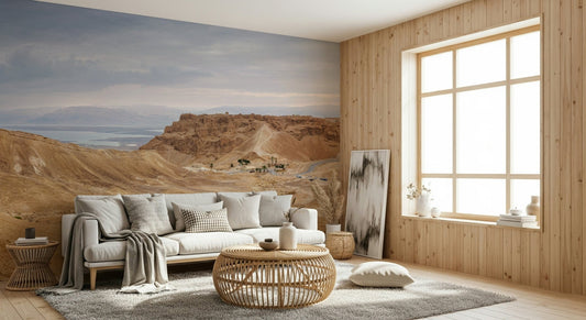 Rugged desert Arid Majesty: Desert Landscape Design Wall Mural panorama.