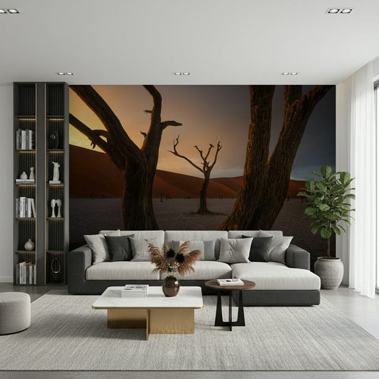 Impressive Arid Woodland Ghost, Sossusvlei valley, photographic wallcovering mural., GD6938