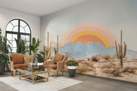 Gentle colors desert mural wallpaper

