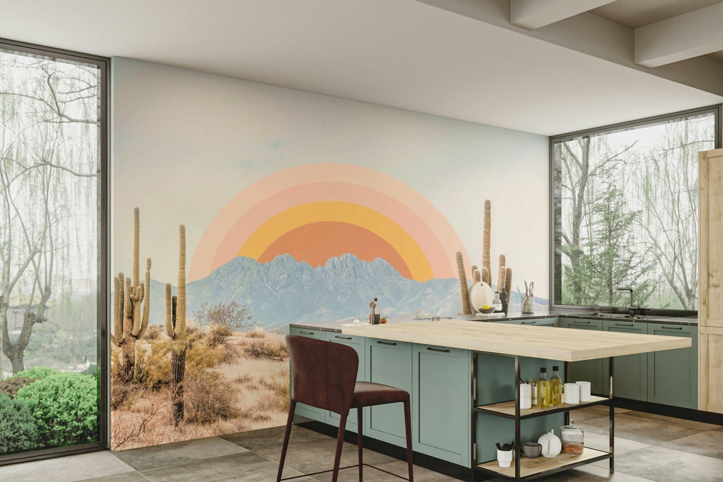 Desert landscape mural for walls


