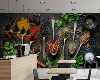 Herb and spice mural with Aromatic Spice Collection ingredients