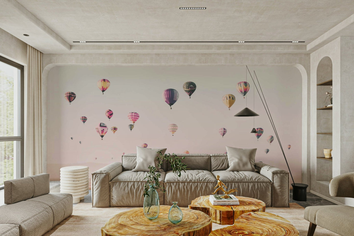 Travel-themed mural wallpaper

