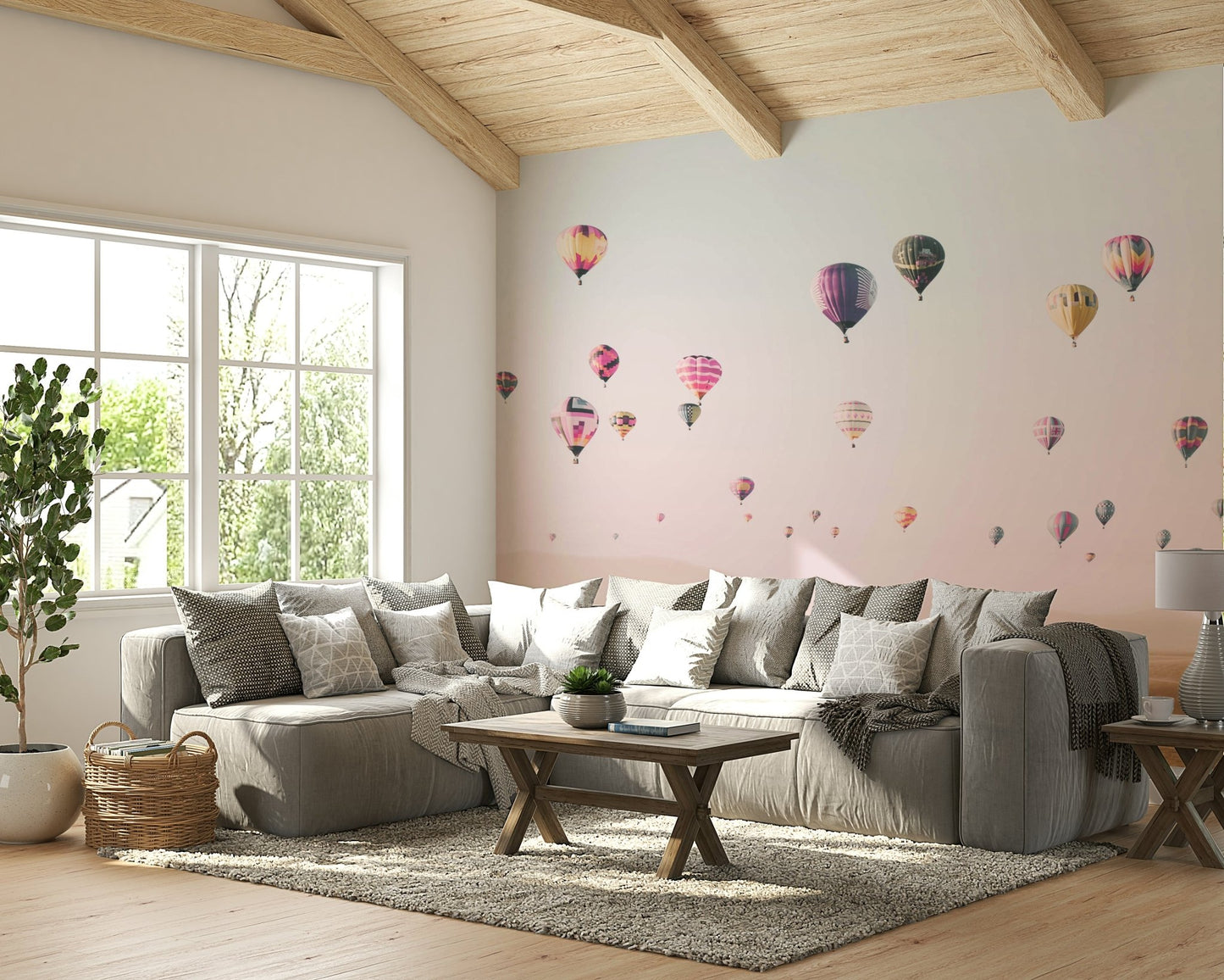Soft travel illustration wall mural

