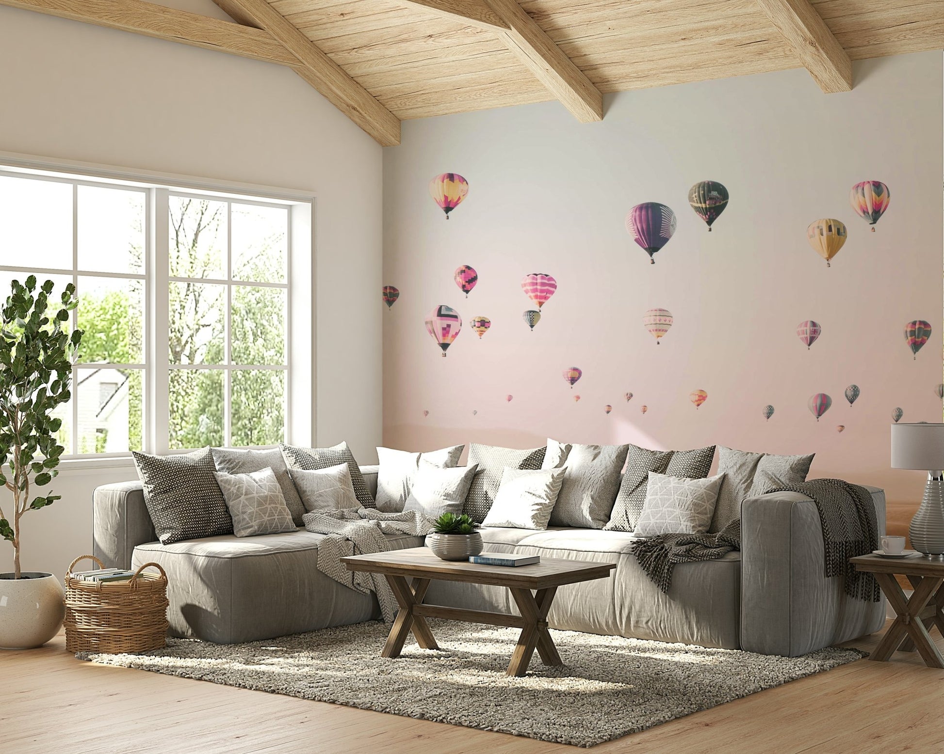 Soft travel illustration wall mural

