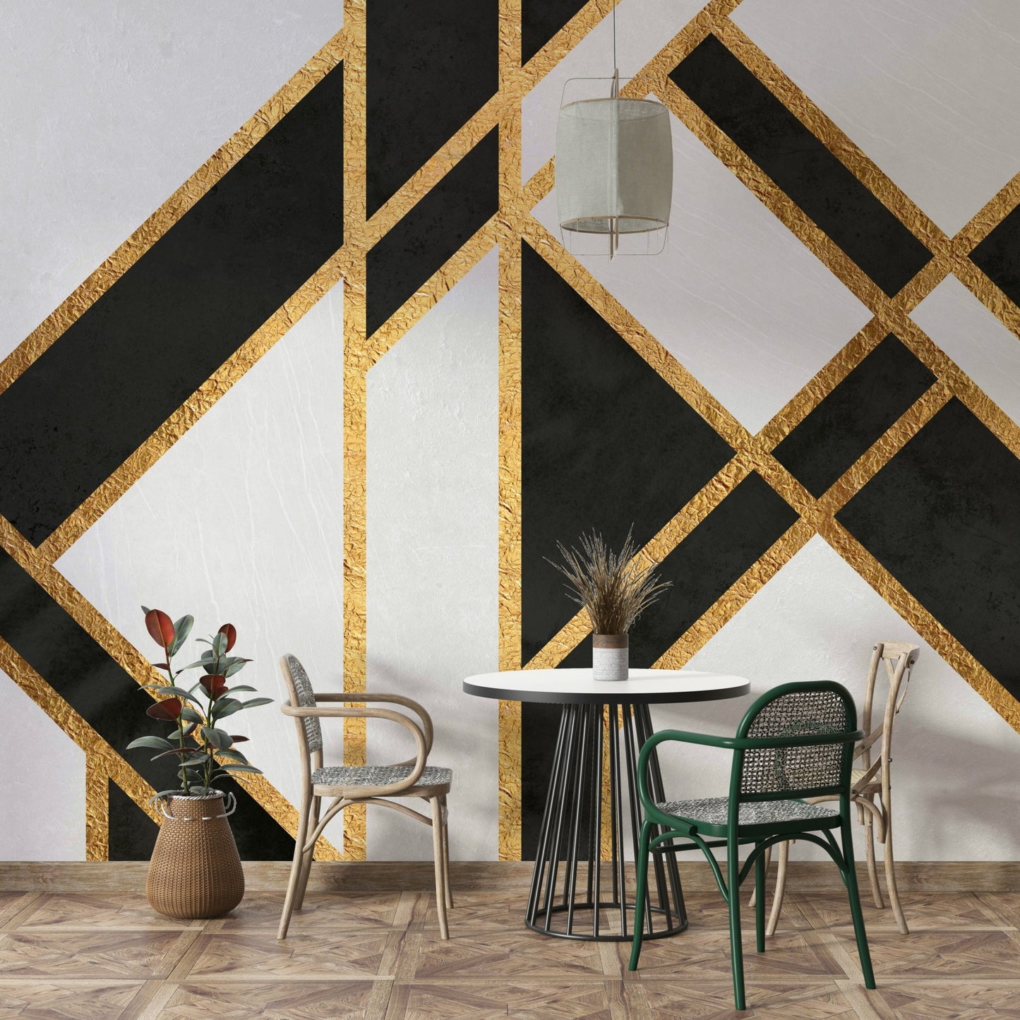 Stylish black and white art deco wall decoration., GD1929
