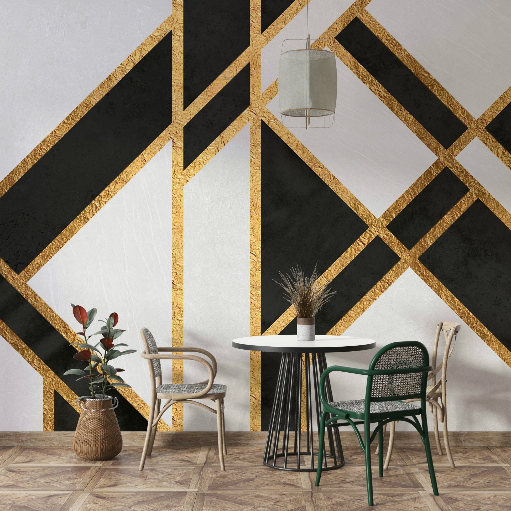 Stylish black and white art deco wall decoration., GD1929