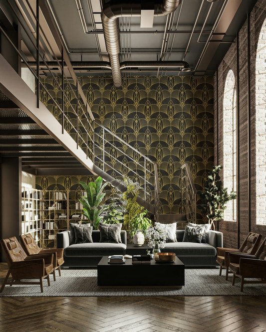 Art Deco Black Glamour Wallpaper⁠