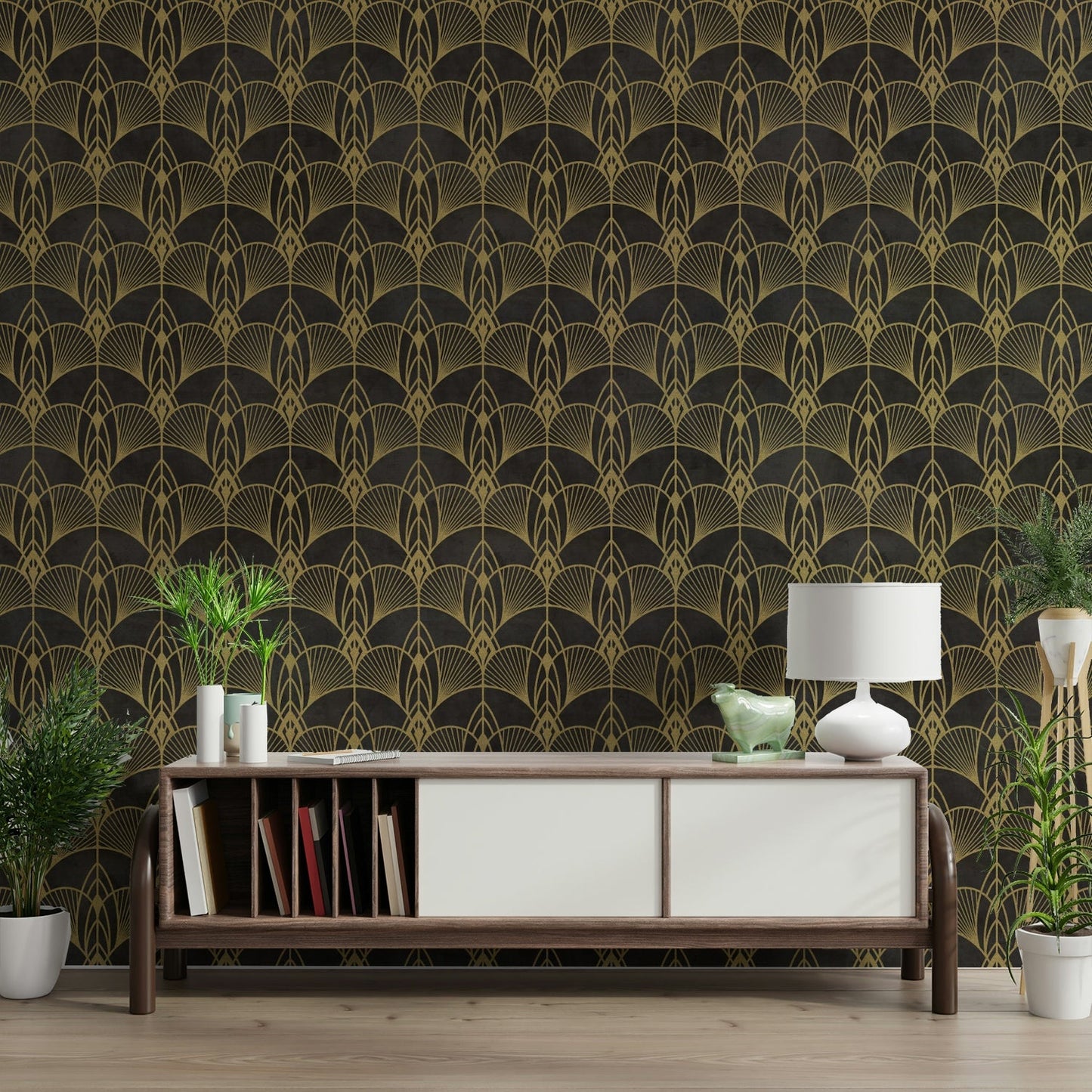 Art Deco Black Glamour Wallpaper⁠
