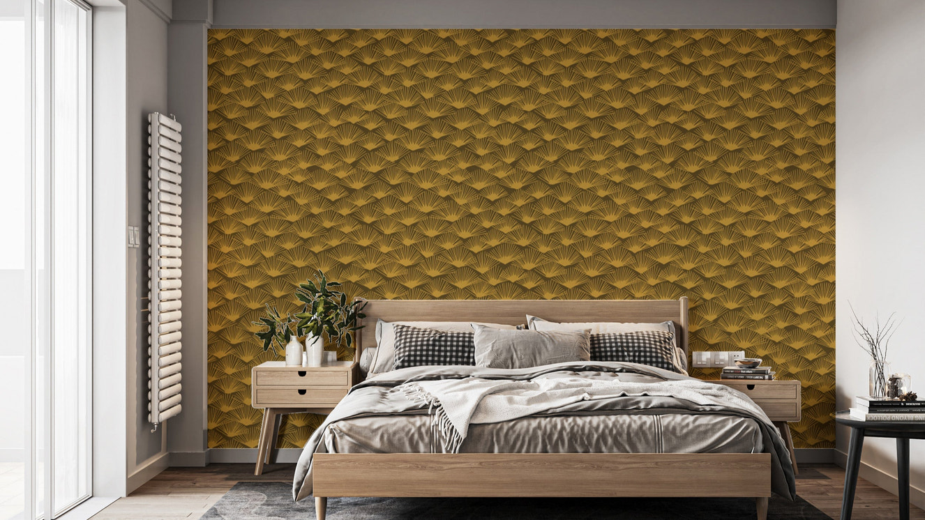 Elegant Art Deco Fanfare wallpaper for glamorous interiors.

