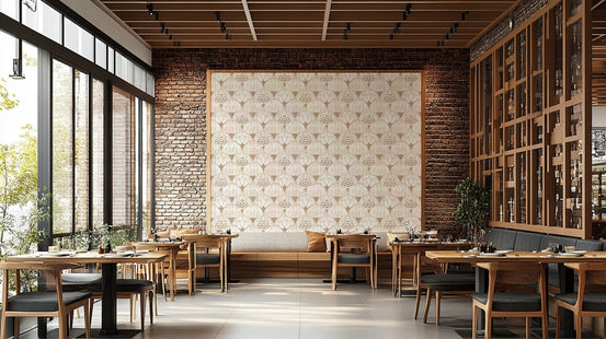 Elegant white wallpaper with gold Deco fan motifs GD568

