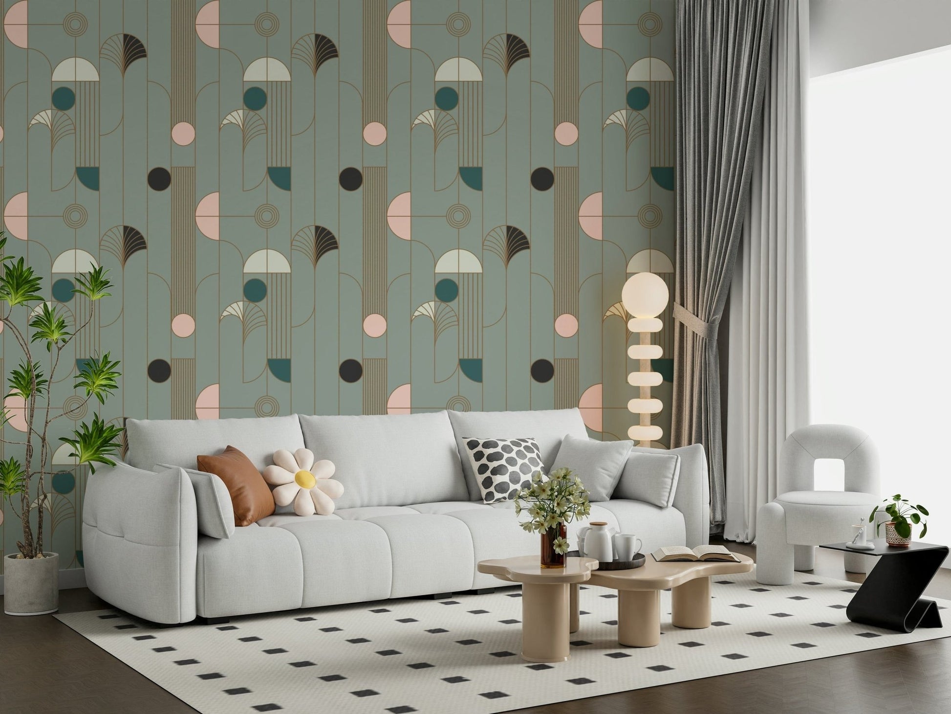 Art Deco Geometric Harmony Wallpaper⁠