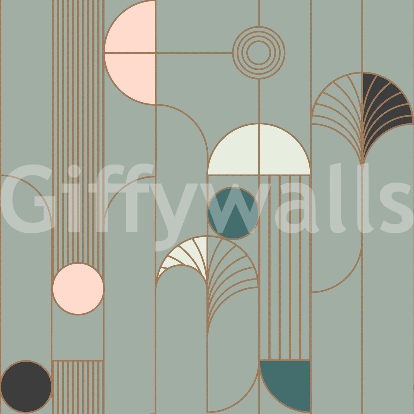 Art Deco Geometric Harmony Wallpaper⁠