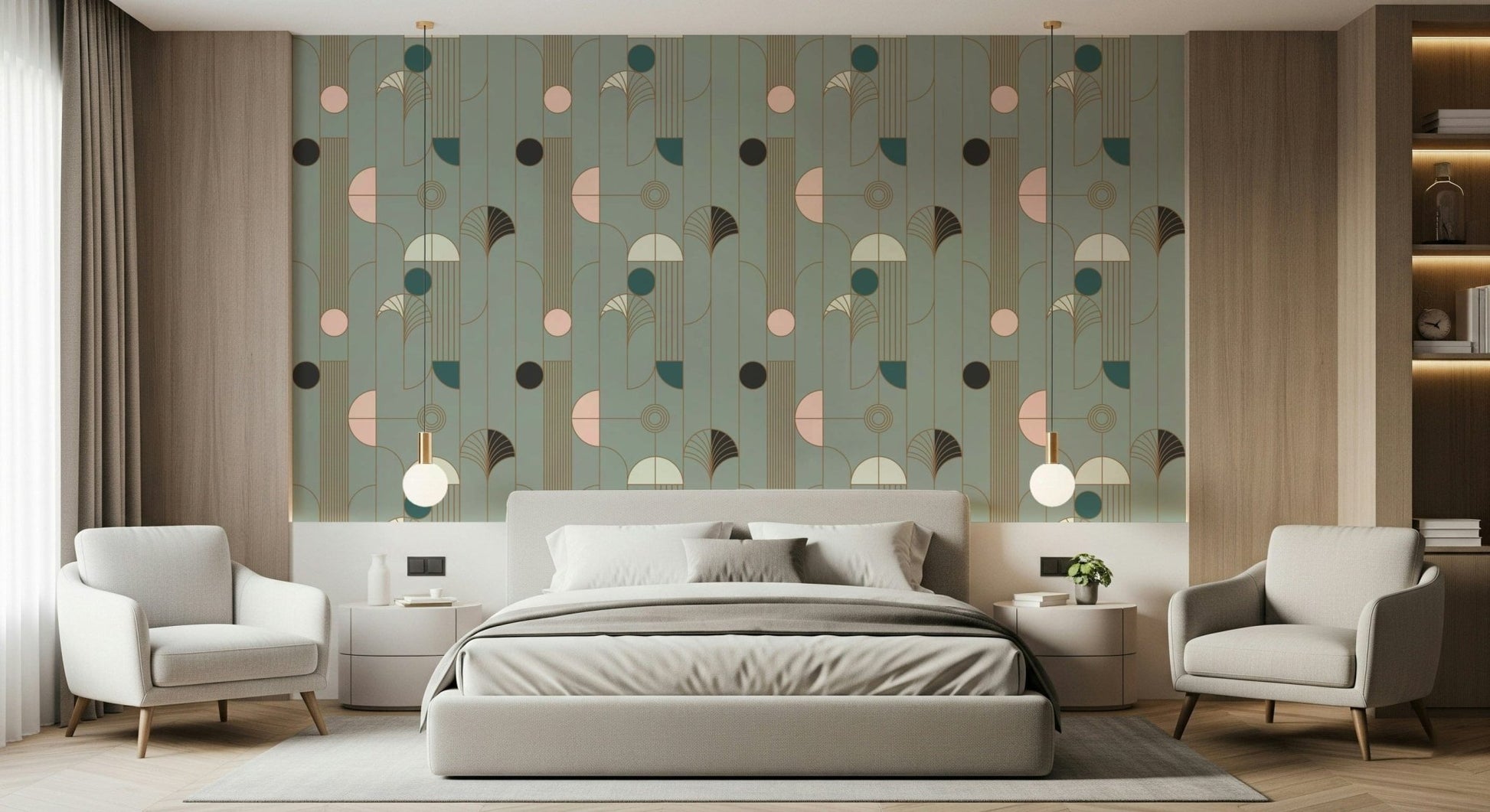 Art Deco Geometric Harmony Wallpaper⁠