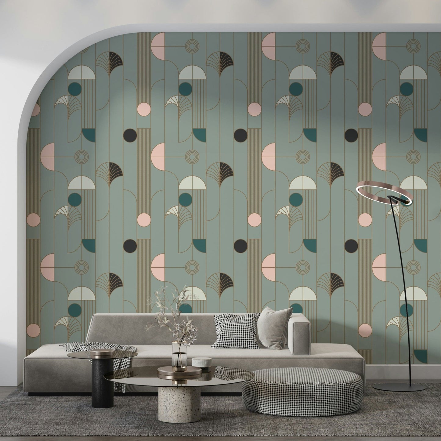 Art Deco Geometric Harmony Wallpaper⁠