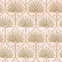 Retro-inspired wallpaper with gold detailing
