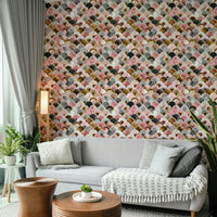Hand-painted geometric wall print

