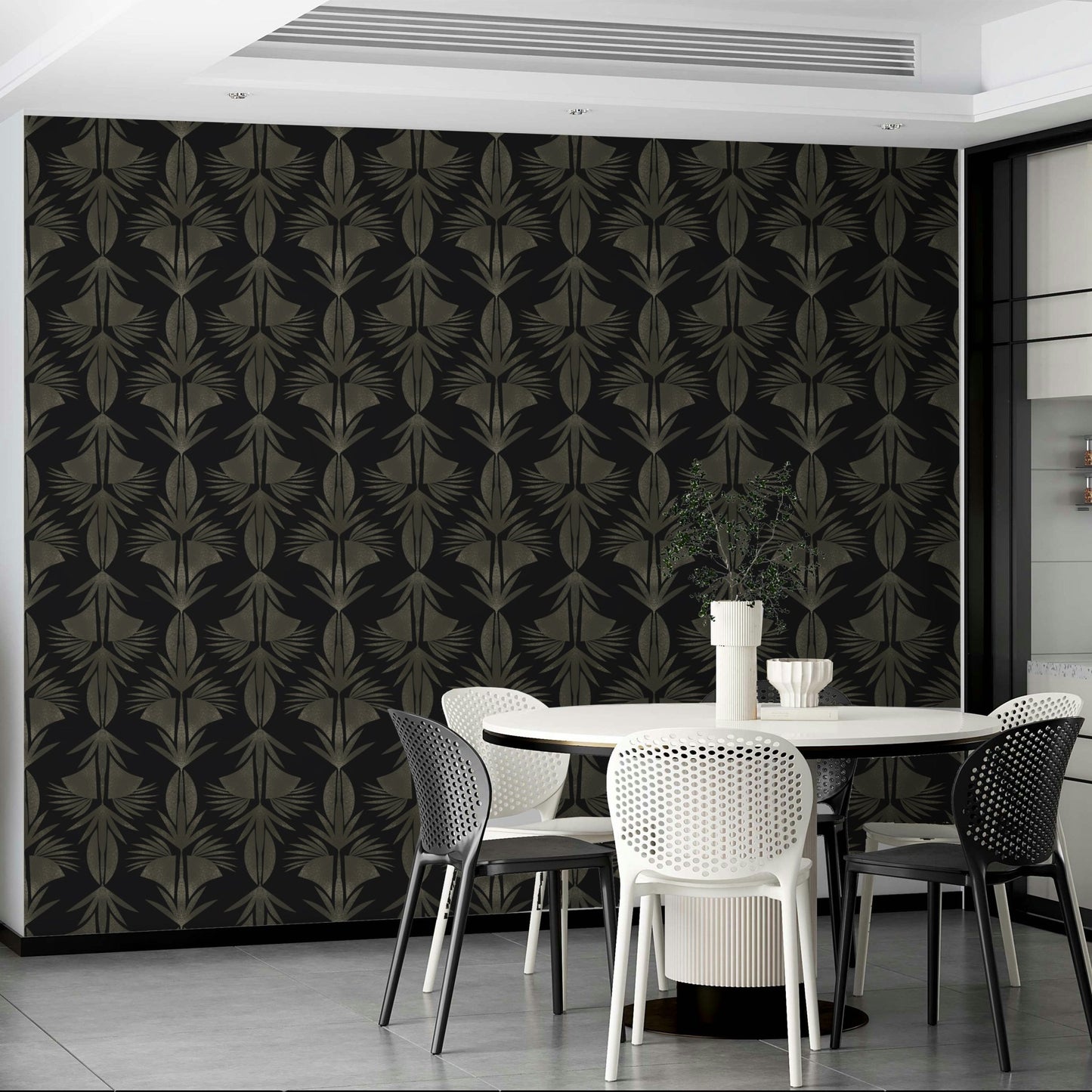 Art Deco Leaf Wallpaper⁠