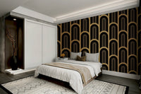 Stylish Art Deco mural with vertical columns, GD1992
