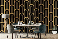 Glamorous wall mural with gold column accents, GD1992