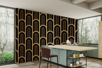 Black backdrop with gold decorative columns, GD1992