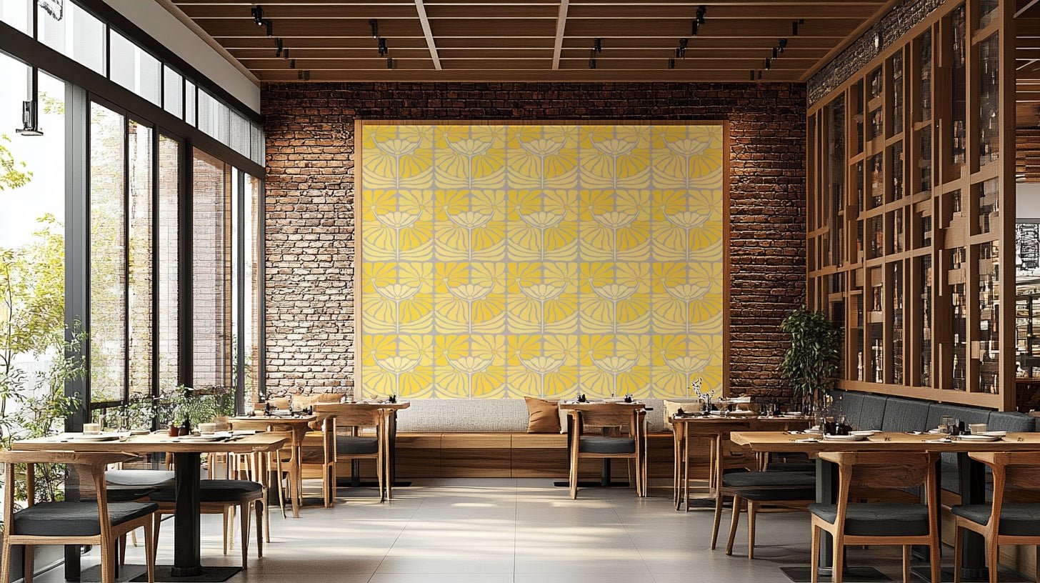 Geometric floral wallpaper in Art Deco style GD716

