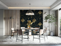 A peaceful Art Deco design mural on decorative wallpaper., GD5942
