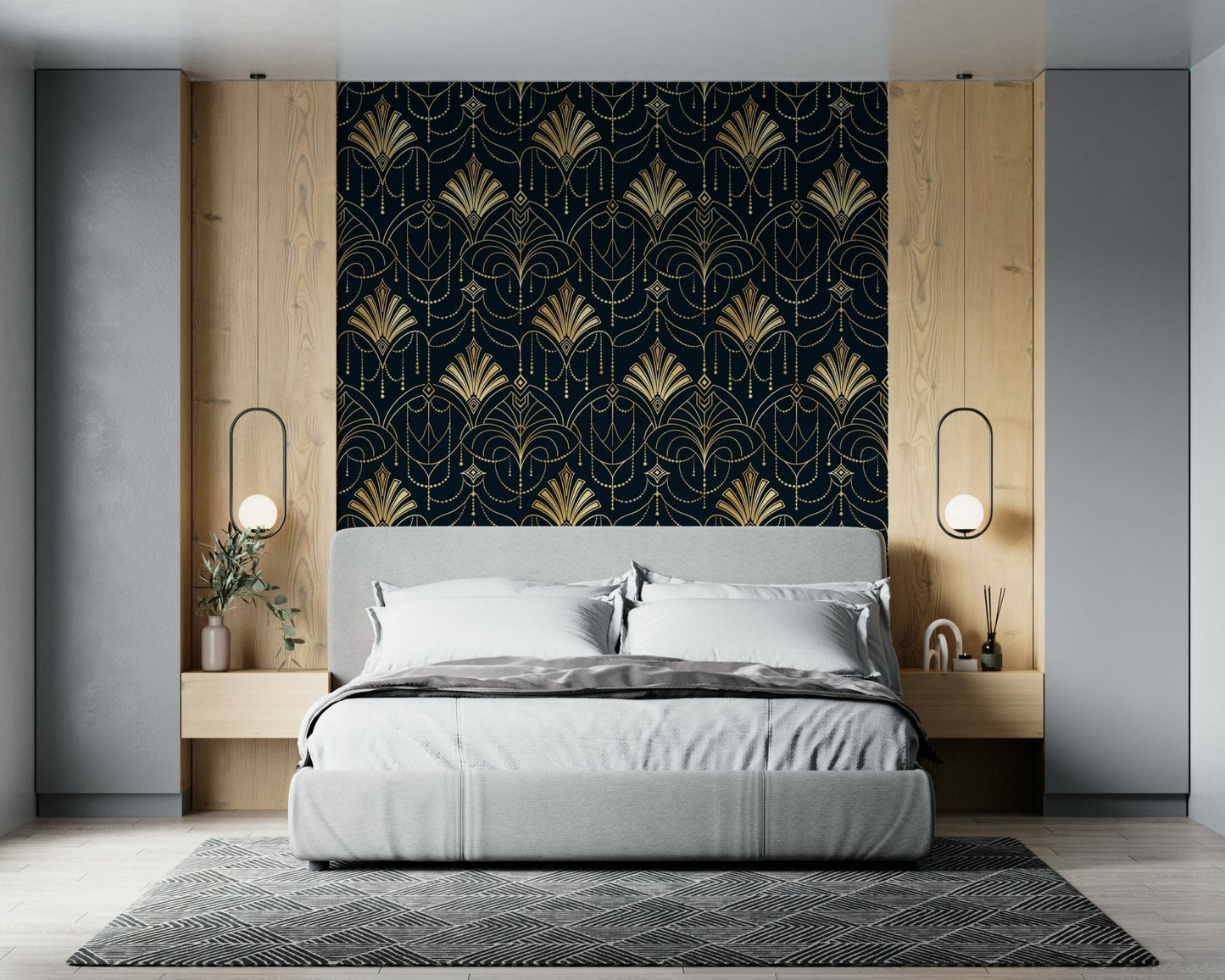 A classic abstract block wallpaper for walls., GD5942