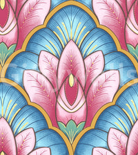 Art Deco Pink Lotus Wallpaper⁠ GD3937