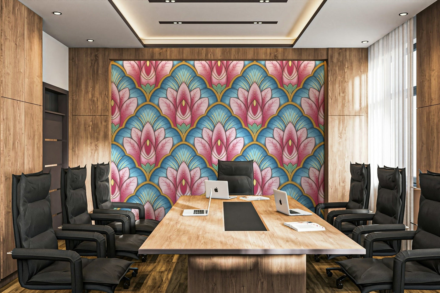 Art Deco Pink Lotus Wallpaper⁠ GD3937