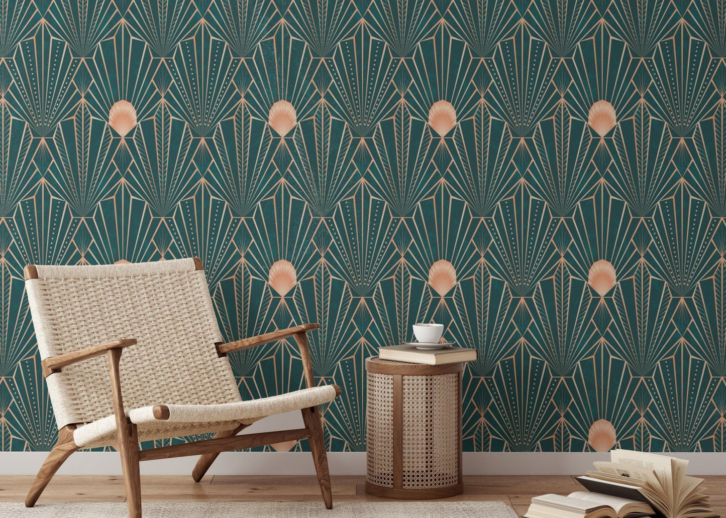 Art Deco Teal & Rose Gold Geometric - The New Twenties