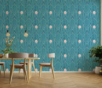 Art Deco teal rose gold luxury wall mural
 GD151
