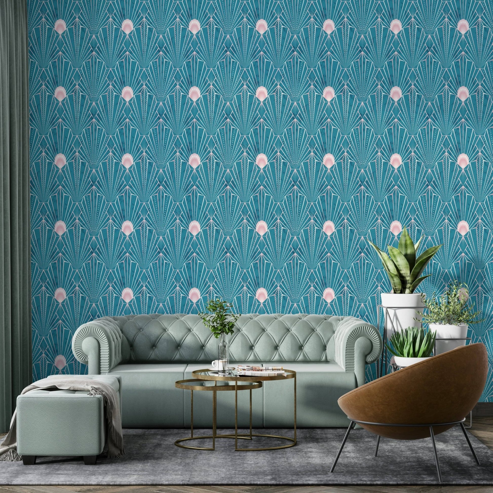 Sophisticated rose gold and teal wallpaper
 GD151
