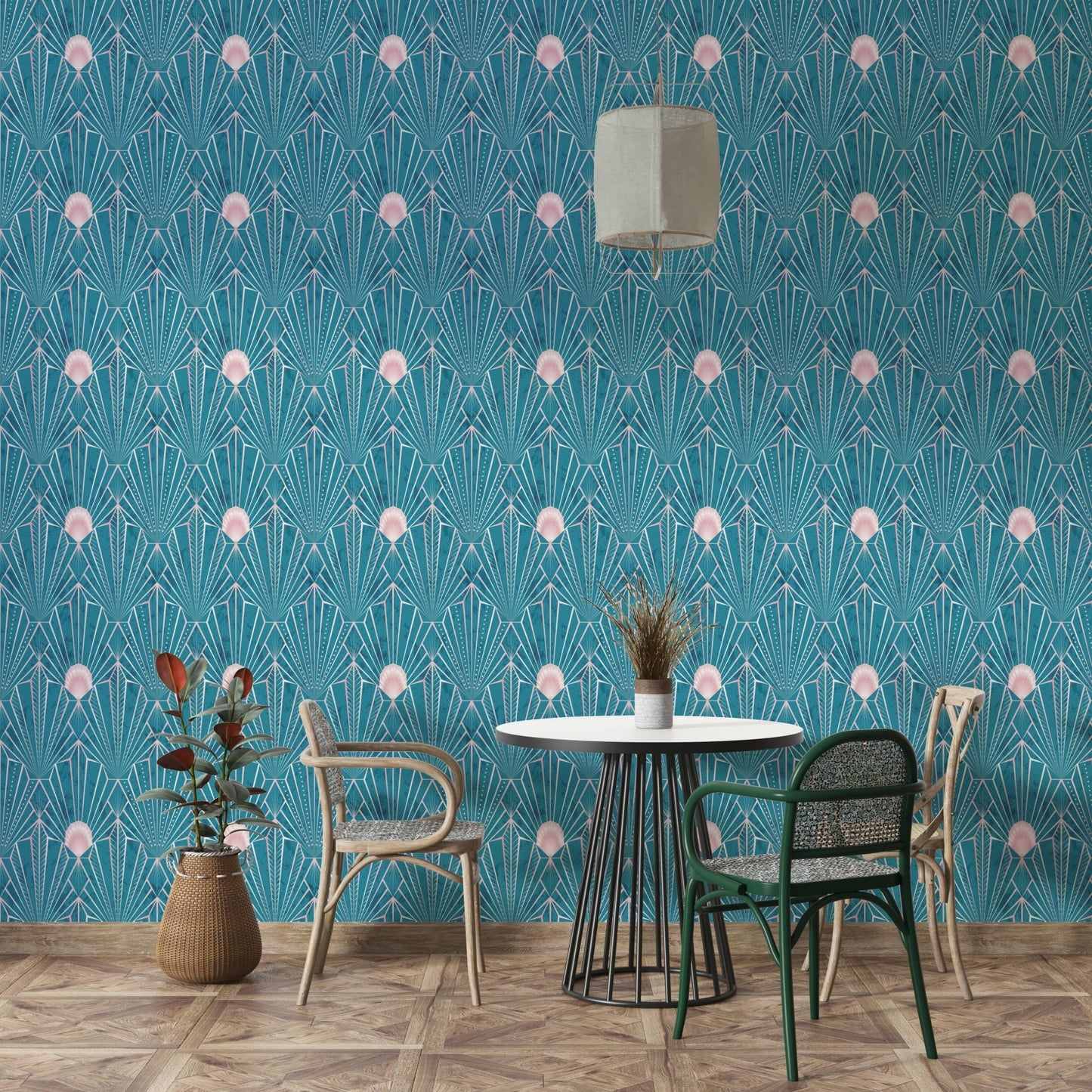 The New Twenties teal rose gold wall design GD151


