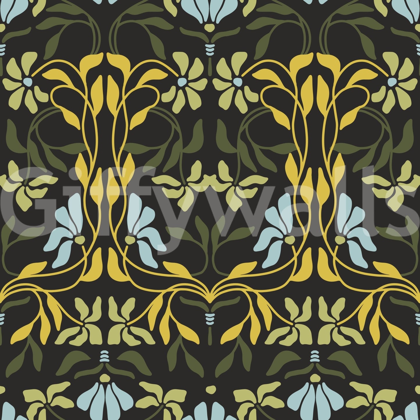 Art Nouveau Bloom Fusion Wallpaper⁠