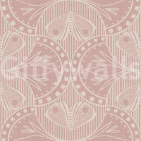 Delicate Art Nouveau Butterfly Floral in Dusty Pink nature motif.
