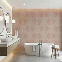 Retro Art Nouveau Butterfly Floral in Dusty Pink decorative paper.