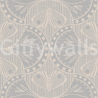 Art Nouveau Butterfly Floral in Light Grey Wallpaper⁠