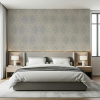 Art Nouveau Butterfly Floral in Light Grey Wallpaper⁠